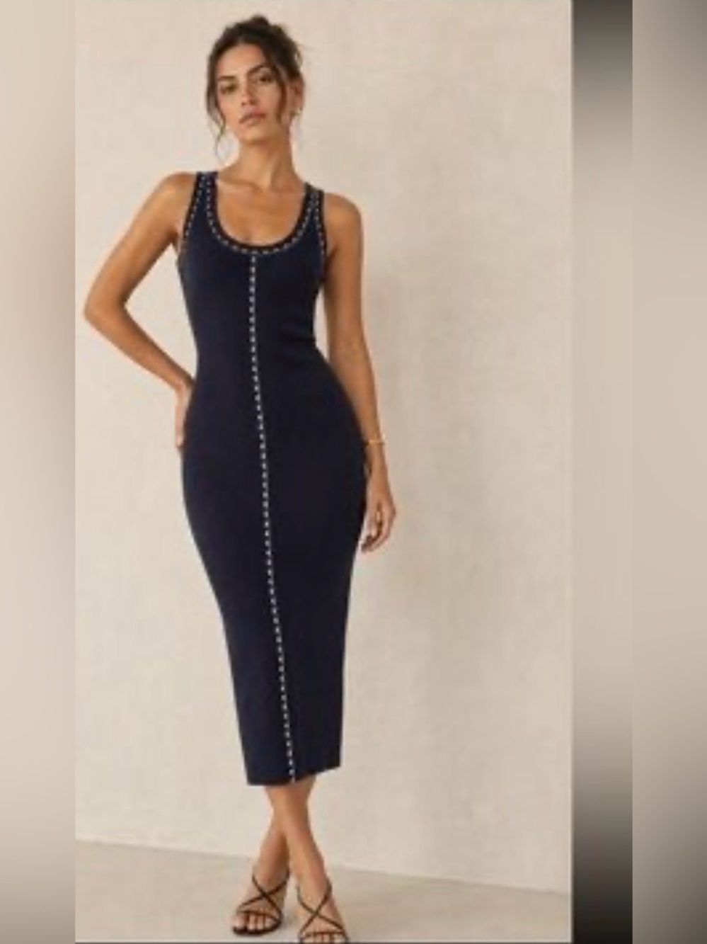 House of Harlow 1960 Black Stud-Trim Bodycon Dress (Rare)